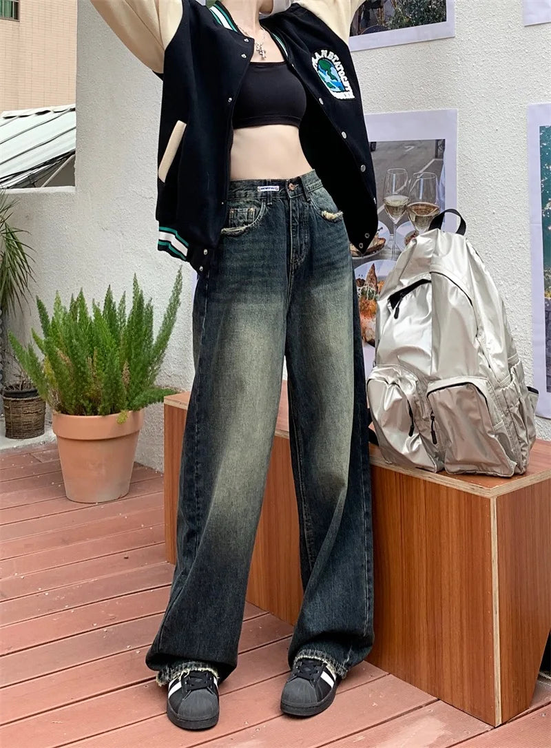 Women's Harajuku Style Loose Wide Leg Jeans