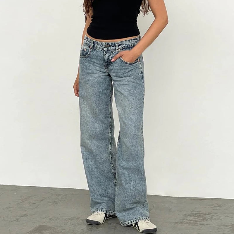 Women Y2K Wide Leg Denim Pants Baggy