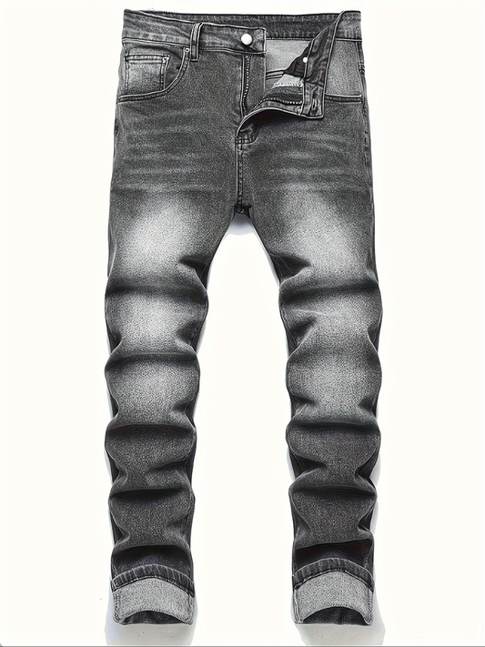 Men's street style jeans, dark gray pants