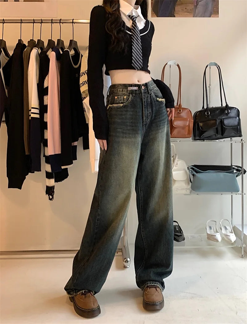 Women's Harajuku Style Loose Wide Leg Jeans