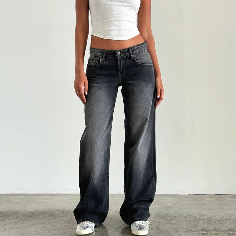 Women Y2K Wide Leg Denim Pants Baggy