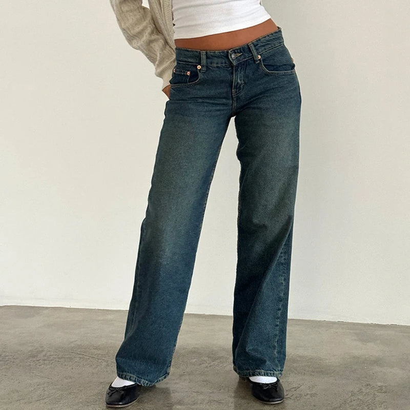 Women Y2K Wide Leg Denim Pants Baggy