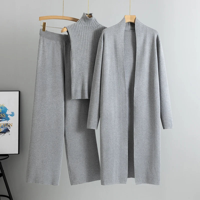 Spring  3 Piece Women Cardigan Tracksuits