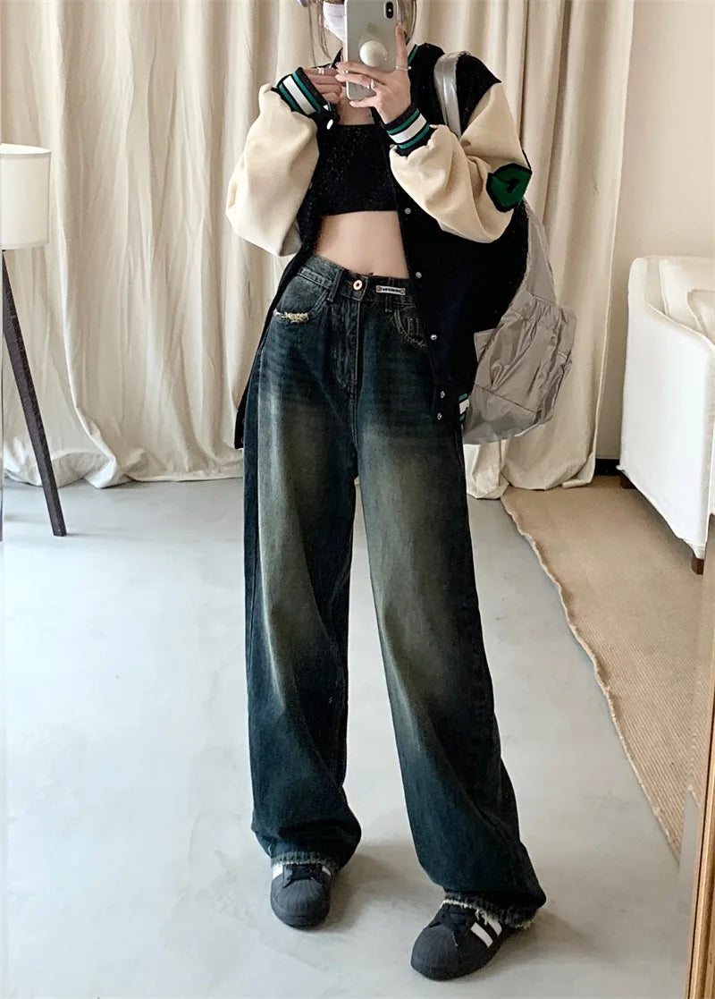 Women's Harajuku Style Loose Wide Leg Jeans