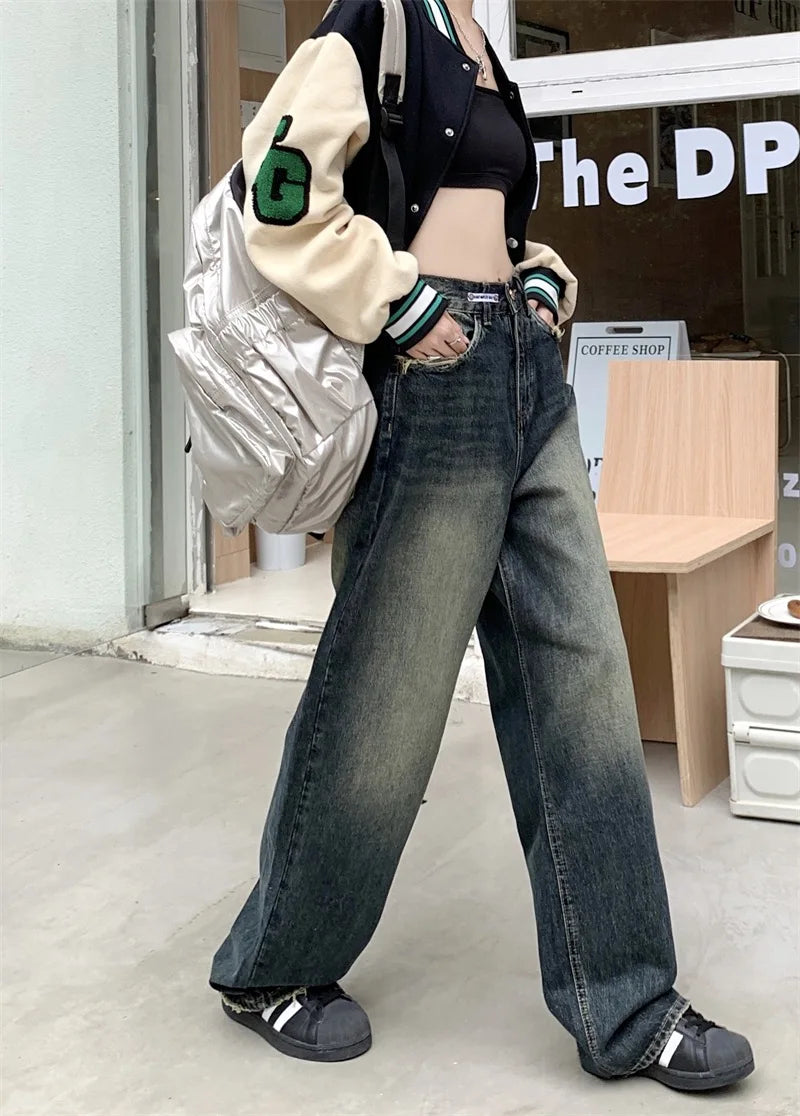 Women's Harajuku Style Loose Wide Leg Jeans