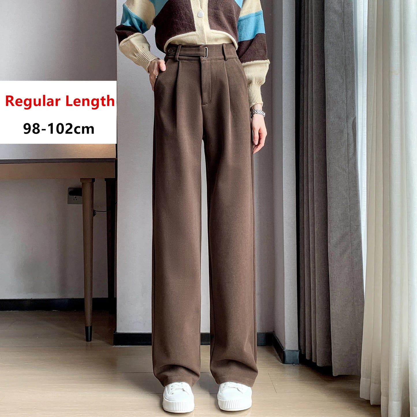 Winter Thicken Woolen Casual Loose Full Length Pants