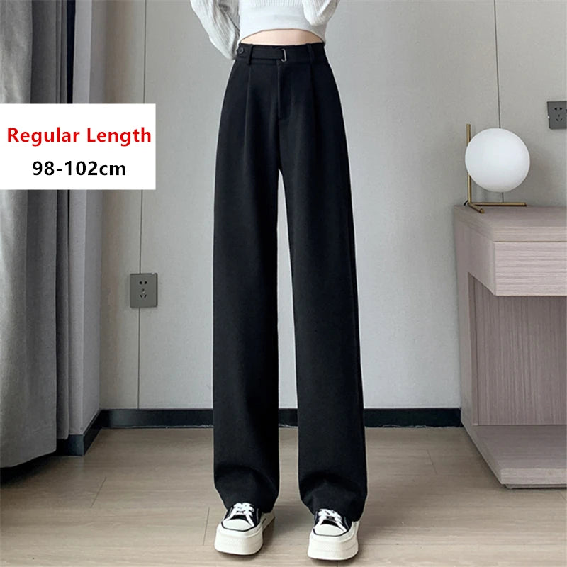 Winter Thicken Woolen Casual Loose Full Length Pants