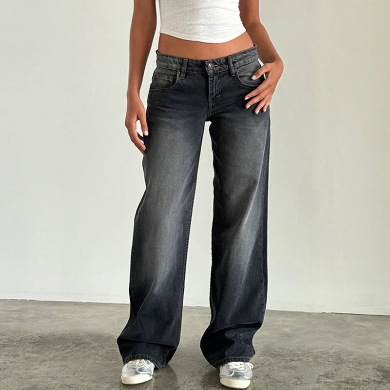 Women Y2K Wide Leg Denim Pants Baggy